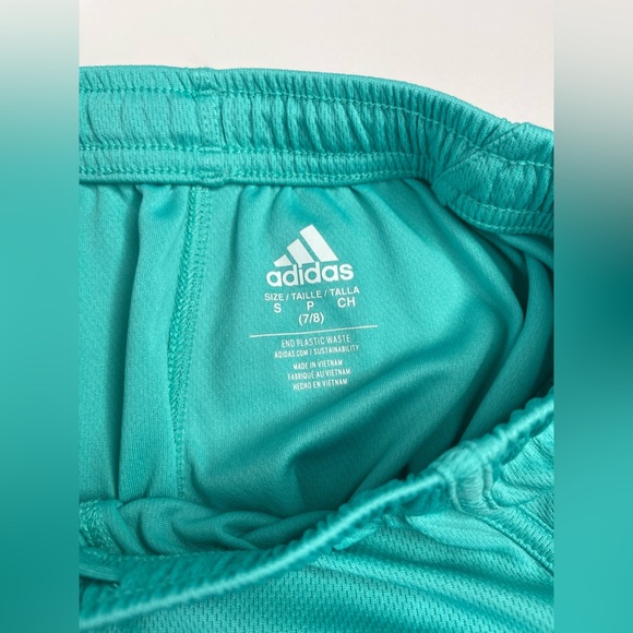 adidas Girls' 3S Pacer Mesh Shorts- Pink and Blue - Picture 5 of 5